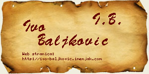 Ivo Baljković vizit kartica